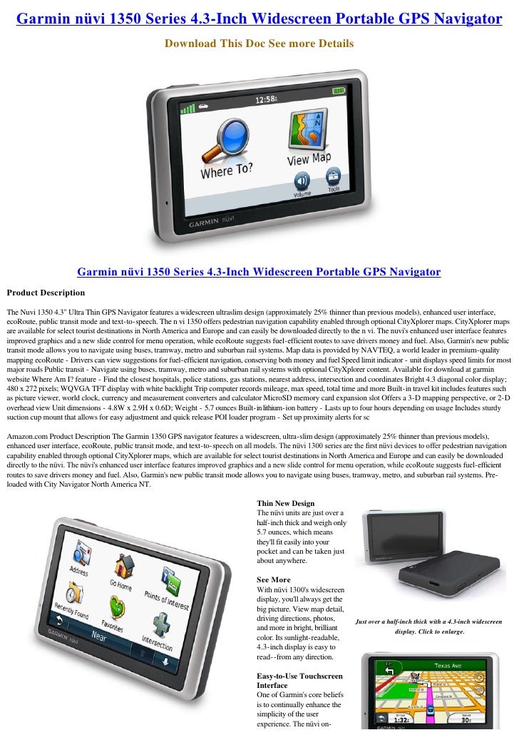 SCARICA MAPPE PER GARMIN NUVI 1350